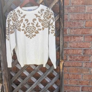 Vintage Alfred Dunner Gold Rose Swiftie Sweater